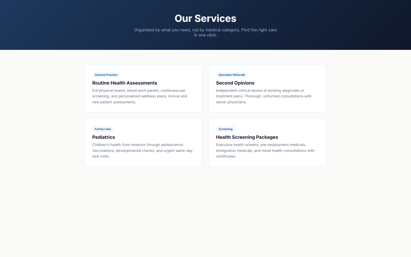 Hartwell Medical Group services page